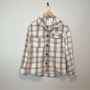 Avec Les Filles Plaid Button Up Shacket Size XS
